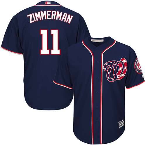 Nationals #11 Ryan Zimmerman Navy Blue Cool Base Stitched Youth MLB Jersey